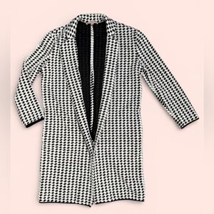 Philosophy Long Houndstooth Cardigan Jacket Blazer